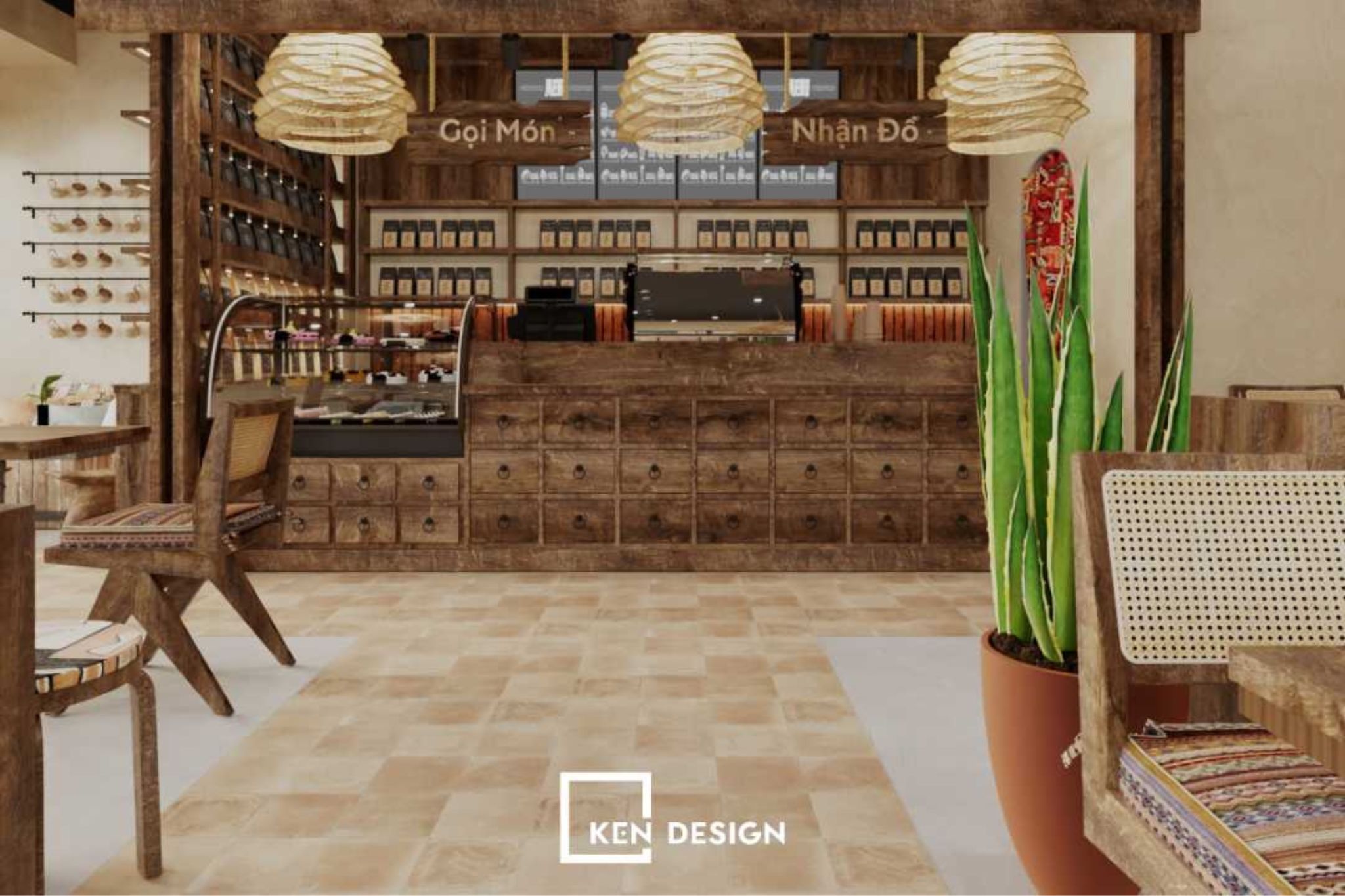 Thiết kế quán cafe phong cách Rustic